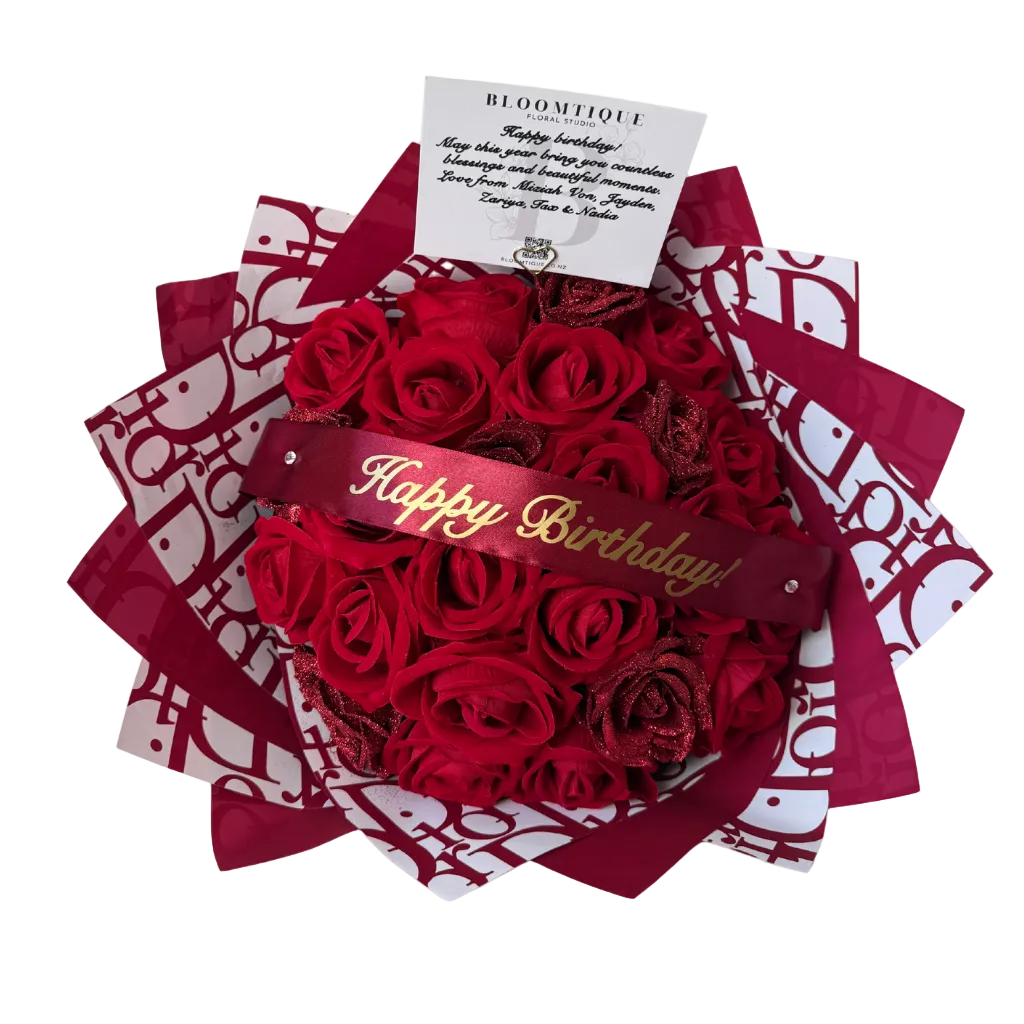 Half Glittered Velvet Bouquet (24 Ct)