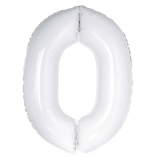 16" White Foil Number Balloon
