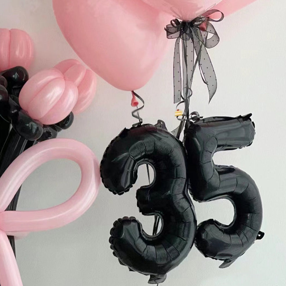 16" Black Foil Number Balloon