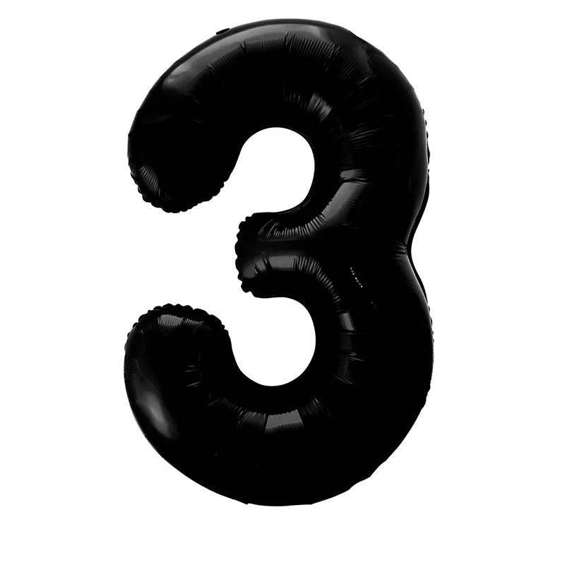 16" Black Foil Number Balloon