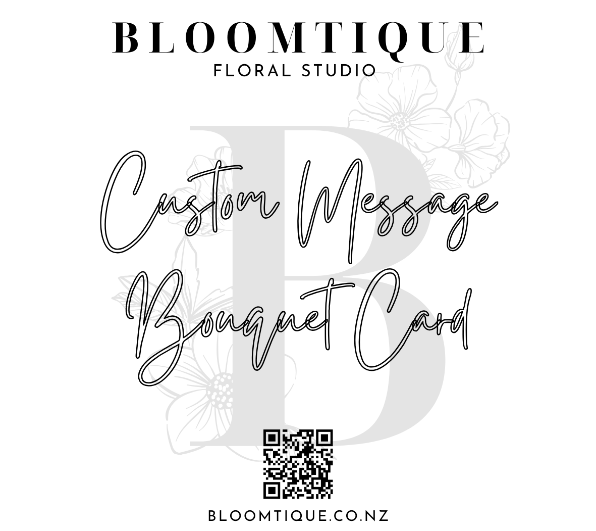 Custom Message Bouquet Card