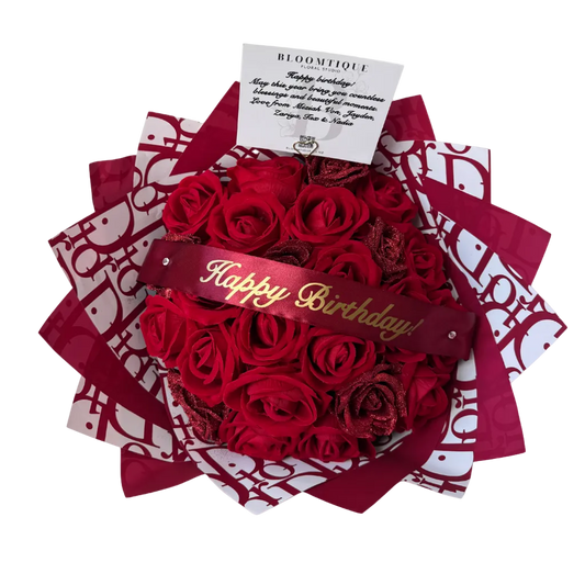 Half Glittered Velvet Bouquet (24 Ct)