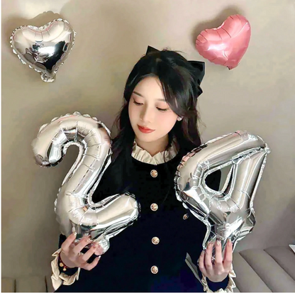 16" Silver Foil Number Balloon