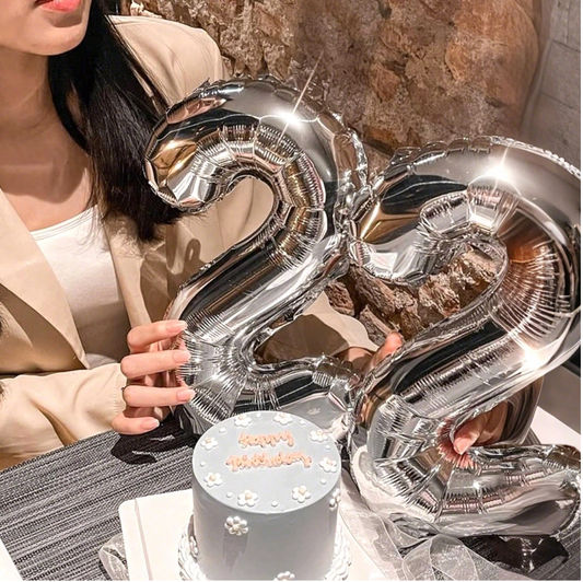 16" Silver Foil Number Balloon