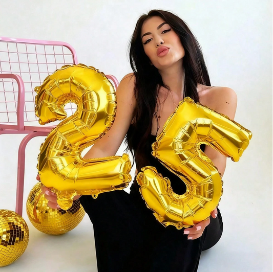 Gold Foil Number Balloon 16"