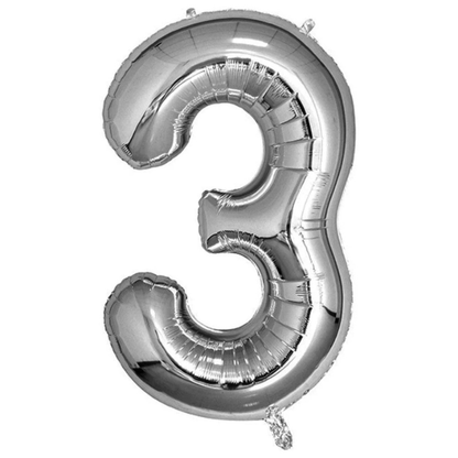 32" Silver Foil Number Balloon