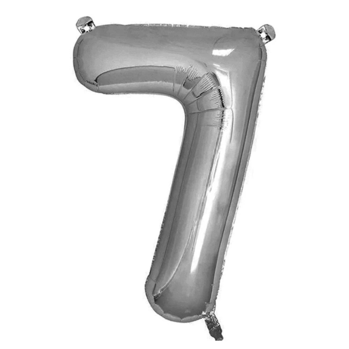 32" Silver Foil Number Balloon
