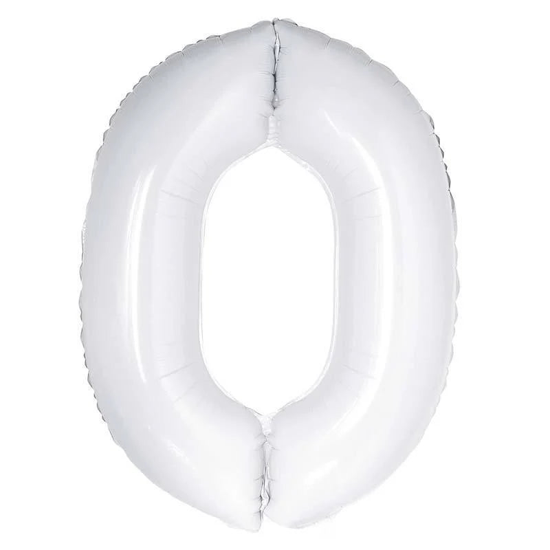 16" White Foil Number Balloon