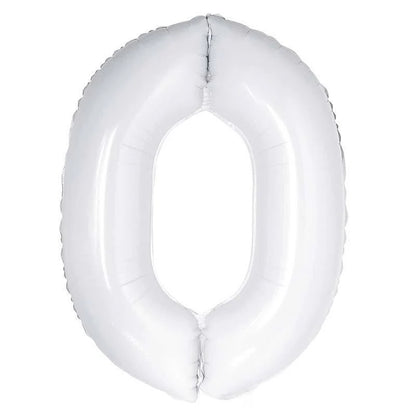 16" White Foil Number Balloon