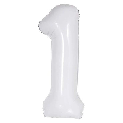 16" White Foil Number Balloon