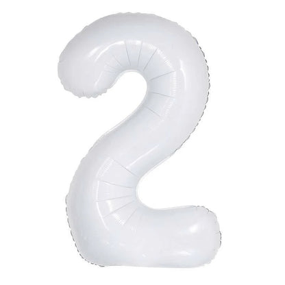 16" White Foil Number Balloon