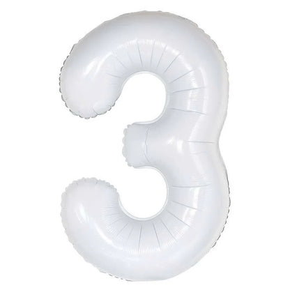 16" White Foil Number Balloon