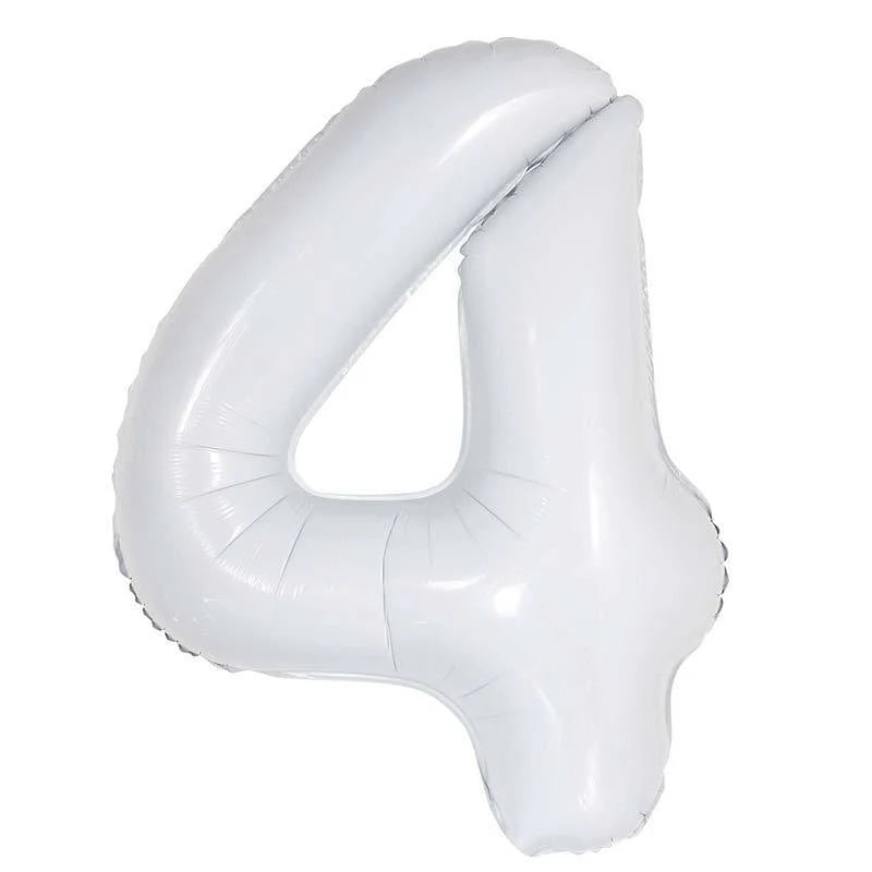 16" White Foil Number Balloon