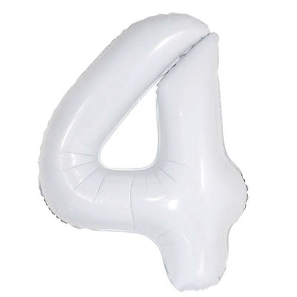 16" White Foil Number Balloon