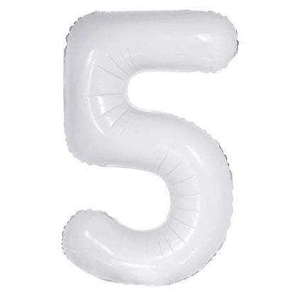 16" White Foil Number Balloon