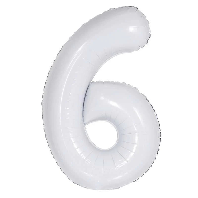 16" White Foil Number Balloon