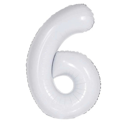 16" White Foil Number Balloon