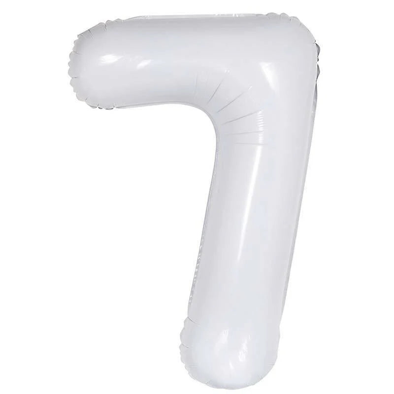 16" White Foil Number Balloon