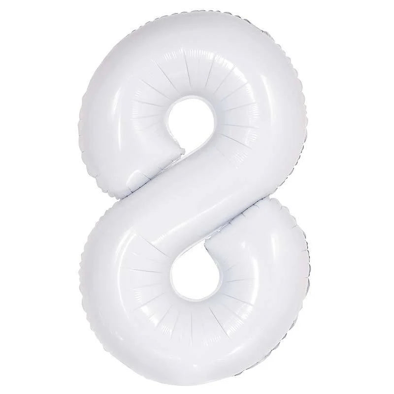 16" White Foil Number Balloon
