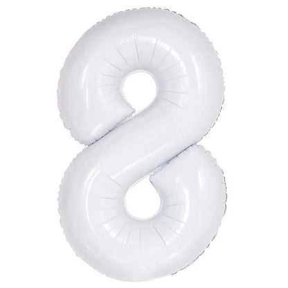 16" White Foil Number Balloon