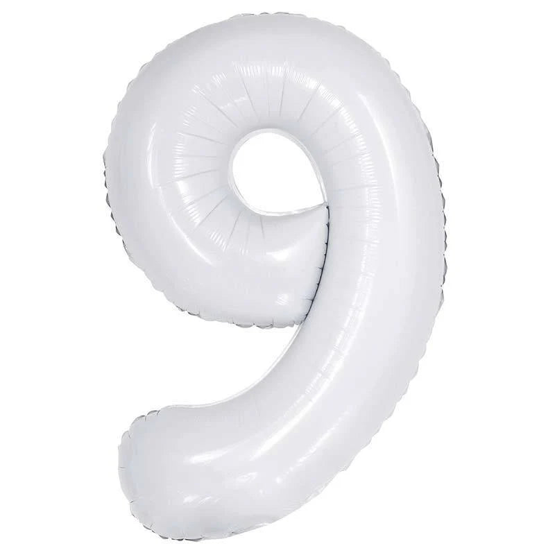 16" White Foil Number Balloon