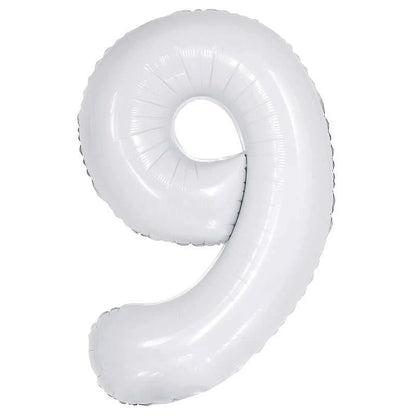 16" White Foil Number Balloon